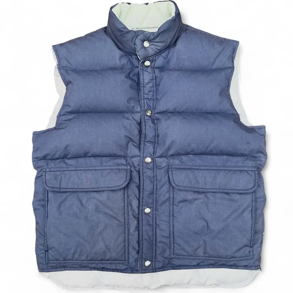 Vintage Penfield Down 80s Puffer Vest USA Made Outdoors Gorpcore Ski L Blue Gray